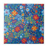 花の刺繍パターン タイル (正面)