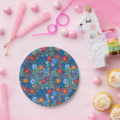 花の刺繍パターン ペーパープレート (パーティー)