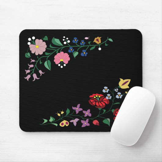 花の刺繍 マウスパッド (マウス)
