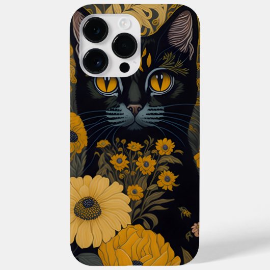 花の前に大きな目をした猫 Case-Mate iPhoneケース (裏面)