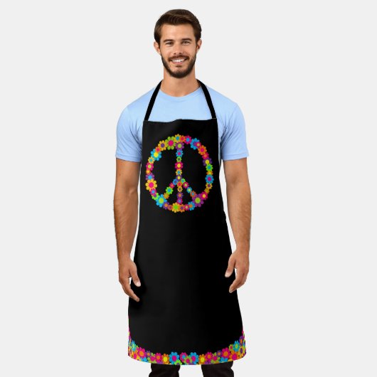 花の力の平和 エプロン (着用した状態)