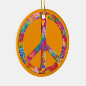花の力の平和 |オレンジ セラミックオーナメント (右)