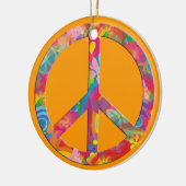 花の力の平和 |オレンジ セラミックオーナメント (左)