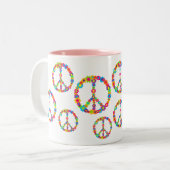 花の力の平和 ツートーンマグカップ (正面左)