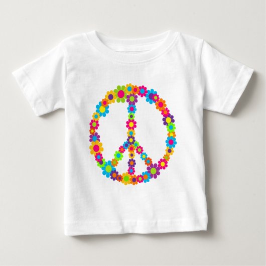 花の力の平和 ベビーTシャツ (正面)