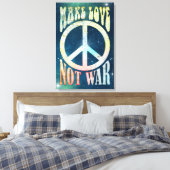 花の力の平和 – 戦争ではなく愛を作る キャンバスプリント (インサイチュ (寝室))