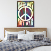 花の力の平和 – 戦争ではなく愛を作る キャンバスプリント (インサイチュ (寝室))