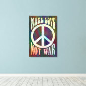 花の力の平和 – 戦争ではなく愛を作る キャンバスプリント (インサイチュ (ウッドフロア))