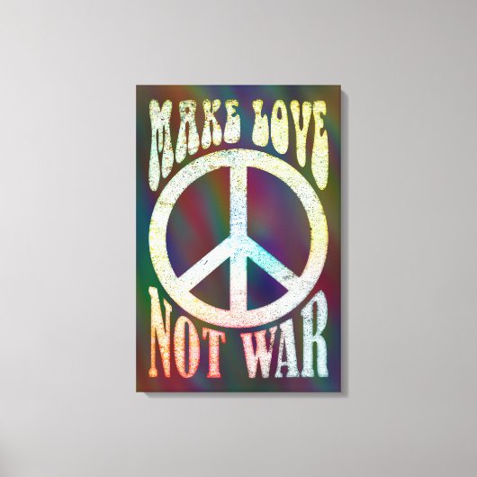 花の力の平和 – 戦争ではなく愛を作る キャンバスプリント (正面)