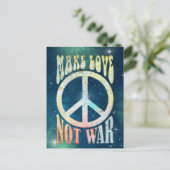 花の力の平和 – 戦争ではなく愛を作る ポストカード (スタンド正面)