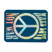 花の力の平和 – 戦争ではなく愛を作る マグネット (横)