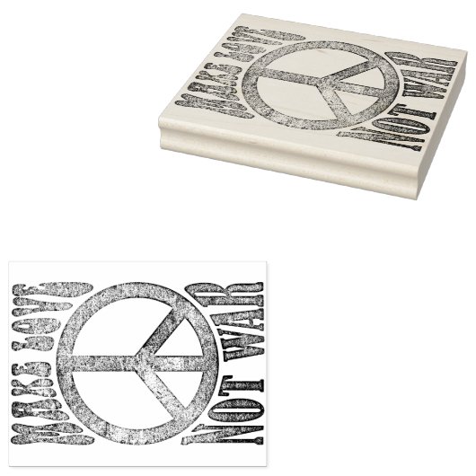 花の力の平和 – 戦争ではなく愛を作る ラバースタンプ (押印)