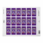 花の力の平和 – 戦争ではなく愛を作る ラベル (フルシート)