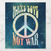 花の力の平和 – 戦争ではなく愛を作る ワインラベル (シングルラベル)