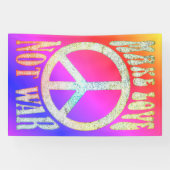 花の力の平和 – 戦争ではなく愛を作る 横断幕 (横)