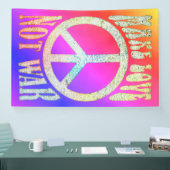 花の力の平和 – 戦争ではなく愛を作る 横断幕 (トレードショー)