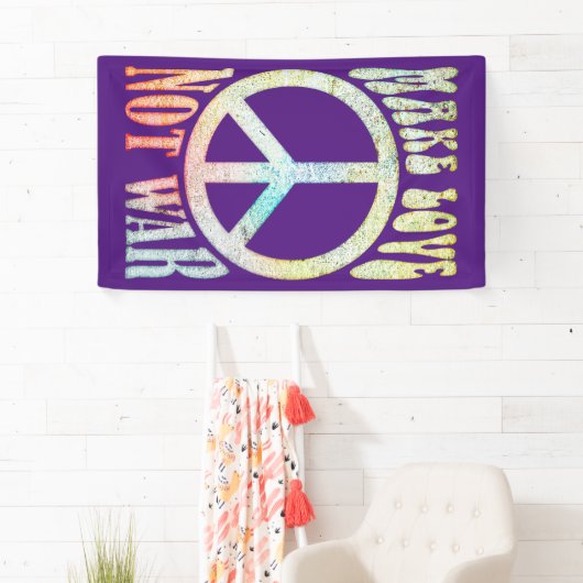 花の力の平和 – 戦争ではなく愛を作る 横断幕 (インサイチュ)