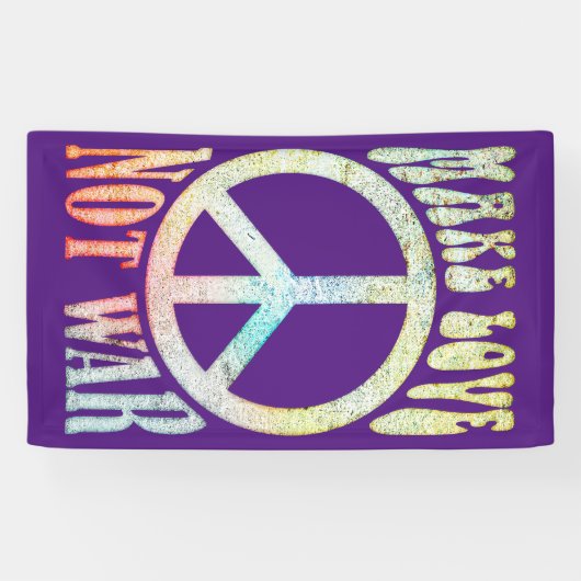 花の力の平和 – 戦争ではなく愛を作る 横断幕 (横)