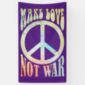 花の力の平和 – 戦争ではなく愛を作る 横断幕 (縦)