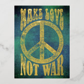 花の力の平和 – 戦争ではなく愛を作る 箔シーズンポストカード (正面)