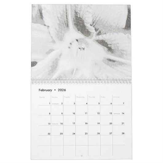 花の力 カレンダー (2月 2026)