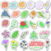 花の包かわいらしみ シール (正面)