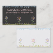 花の十字のステッチは名刺を制作します 名刺 (正面/裏面)