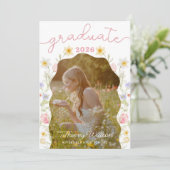 花の卒業おめでとう写真招待状 招待状 (スタンド正面)