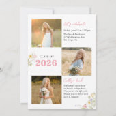 花の卒業おめでとう写真招待状 招待状 (裏面)