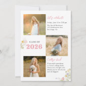 花の卒業おめでとう写真招待状 招待状 (裏面)