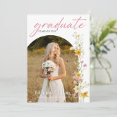 花の卒業パーティー写真招待状 招待状 (スタンド正面)