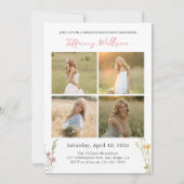 花の卒業パーティー写真招待状 招待状 (裏面)