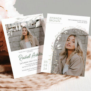 花の卒業パーティー招待状, 女の子の卒業 招待状