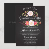 花の卒業パーティー 水彩 ボーホー カード (正面/裏面)