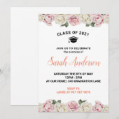 花の卒業招待状 2021年度卒業生 招待状 (正面/裏面)