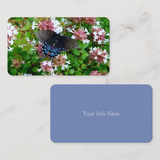 花の名刺に蝶 名刺 (正面/裏面)