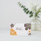 花の名刺のサロンのスパ熱帯Orgブラウン 名刺 (スタンド正面)