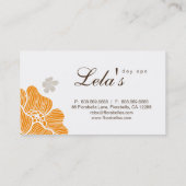 花の名刺のサロンのスパ熱帯Orgブラウン 名刺 (裏面)