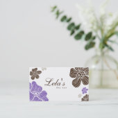 花の名刺のサロンのスパ熱帯Purpブラウン 名刺 (スタンド正面)