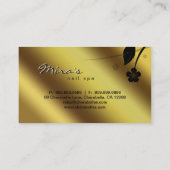 花の名刺の金属金ゴールドのサテン 名刺 (裏面)