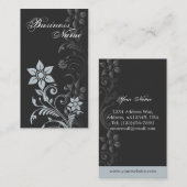 花の名刺(ブルーグレー) 名刺 (正面/裏面)