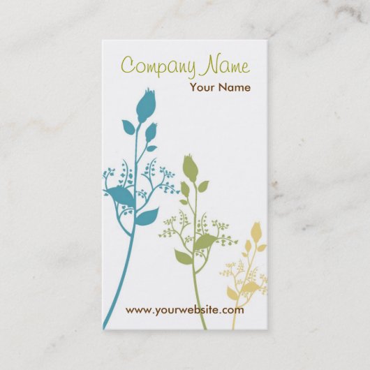 花の名刺(白か緑) 名刺 (正面)