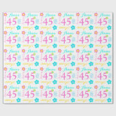 花の名前をカスタムするのアナの年齢の誕生日の覆い ラッピングペーパー (フラット)