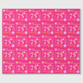花の名前をカスタムするのドーリア人75の誕生日の覆い ラッピングペーパー (フラット)