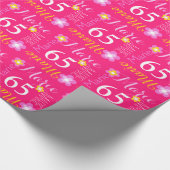 花の名前をカスタムするMarie 65の誕生日の覆い ラッピングペーパー (角)