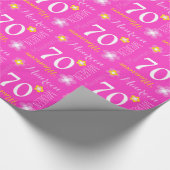 花の名前をカスタムするMaureen 70の誕生日の覆い ラッピングペーパー (角)