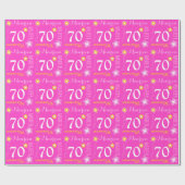 花の名前をカスタムするMaureen 70の誕生日の覆い ラッピングペーパー (フラット)