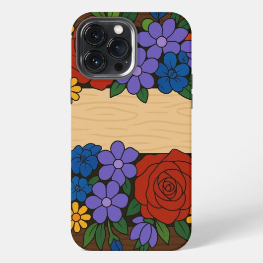 花の名前ラベル iPhoneケース (裏面)