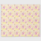 花の名前入りなエスターの年齢の第8誕生日の覆い ラッピングペーパー (フラット)