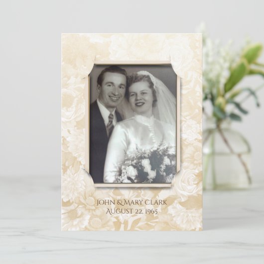 花の周年パーティー写真フレーム 招待状 (スタンド正面)